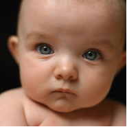 close up of a baby's face